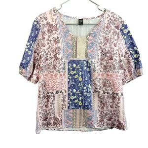 Emery Rose Women's Top Blouse Size‎ Large Flowery Print